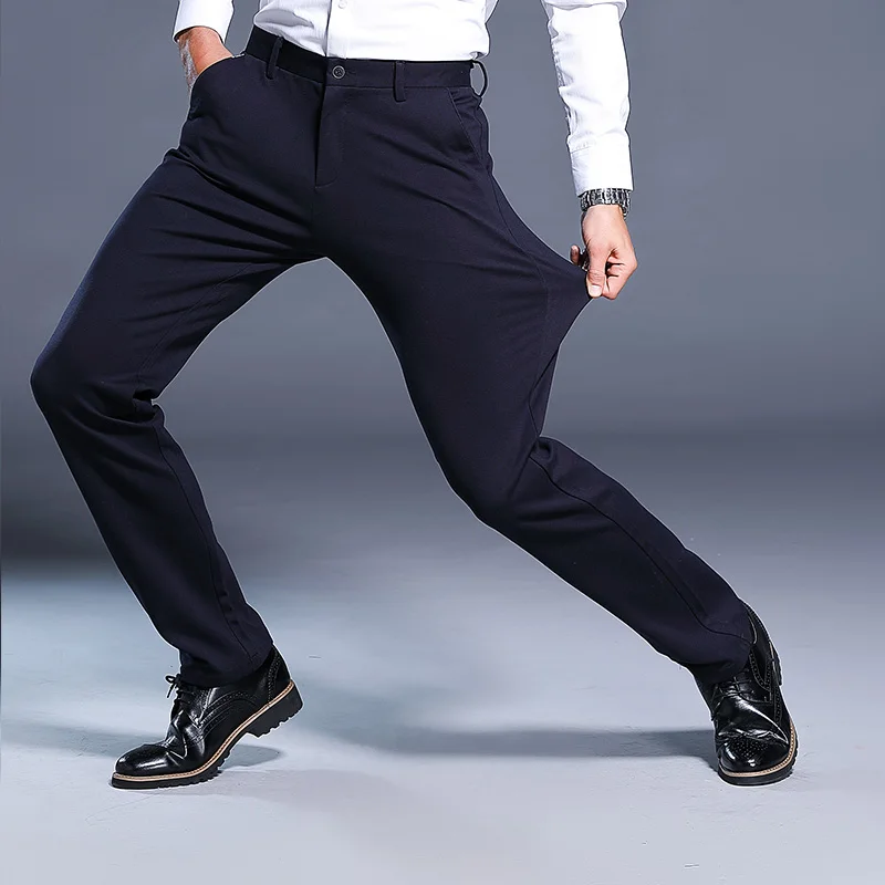 N& B Брюки Для мужчин Slim Fit Для мужчин s Платье черного цвета брюки формальные Бизнес брюки Мужской полный Длина брюки классический костюм брюки SR40
