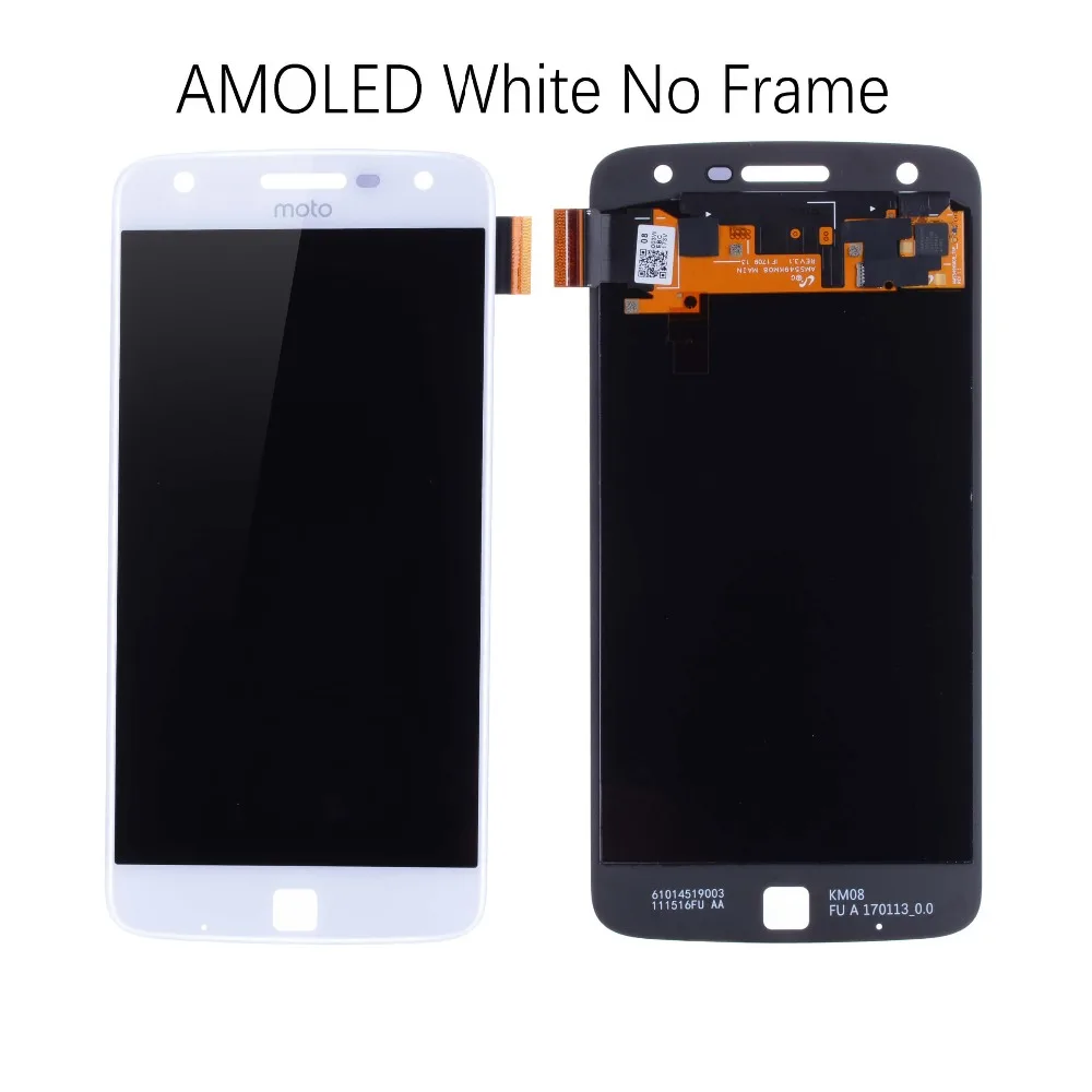 AMOLED OLED Дисплей для Motorola Moto Z Play LCD XT1635 XT1635-02 в сборе с тачскрином черный белый