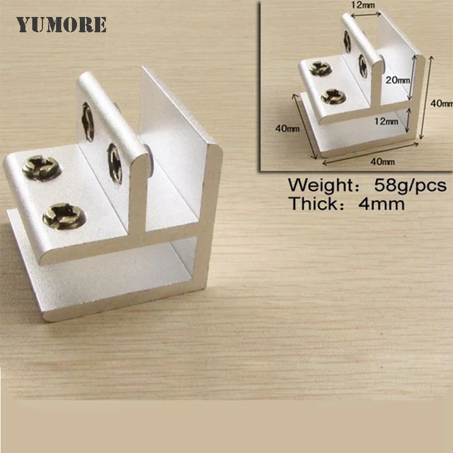 Aluminum glass clamp,glass panel holder 90 degrees for holding 10 12 mm