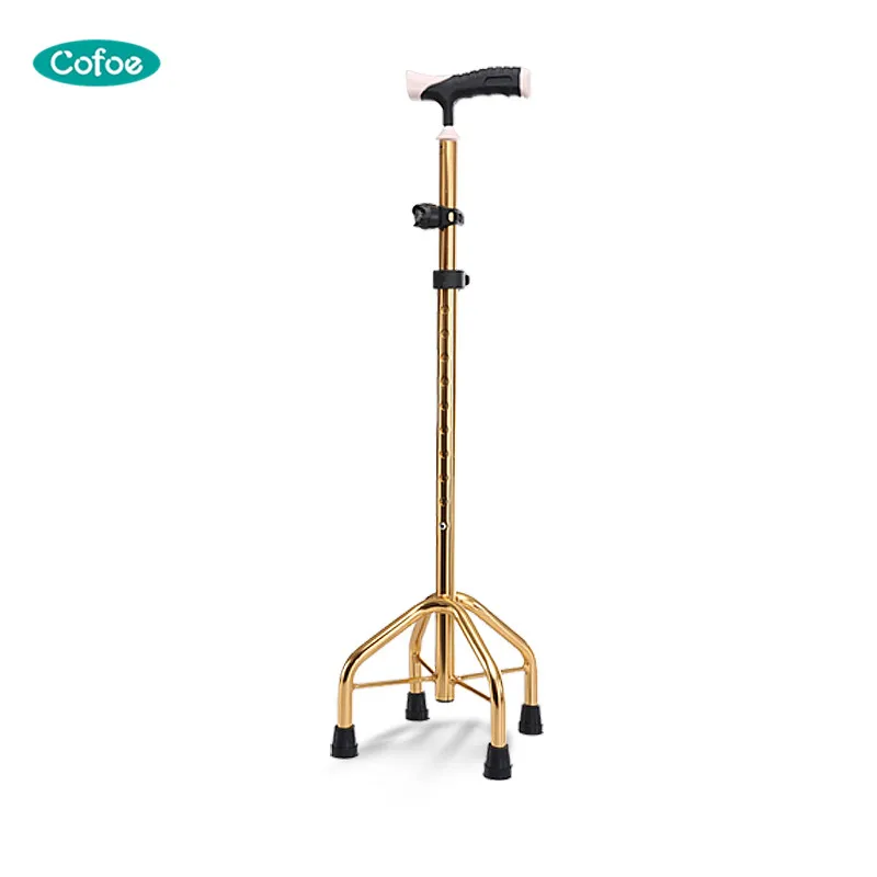 

Cofoe Aluminum Alloy Crutch With LED Light Four Legs Walking Sticks Anti-skip Telescopic Handle Adjustable Height Walking Cane