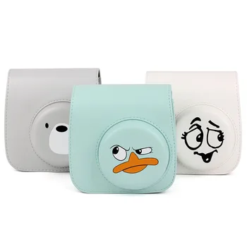 

3 Funny Expression Style Instax Mini 9 Case Camera Bag Protector Pouch Cover Leather Case For Fujifilm Instax mini 8/8+/9 Camera