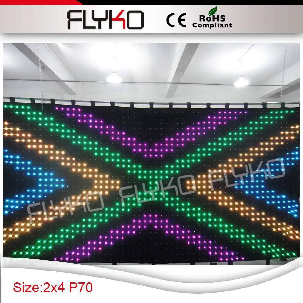 

indoor led backdrop flexible soft P7 stage standard size curtain 2*4m