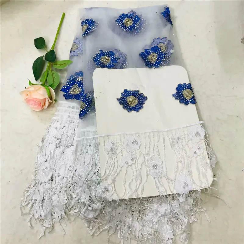 

ZQJ!French African lace fabric high quality embroidered Nigerian net lace with guipure lace fabric 5 yards for dress ! L110106