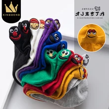 KingDeng женские летние новые милые носки в полоску с забавной вышивкой в стиле Харадзюку хлопковые носки с Муми-троллями в Корейском стиле, простой модный дизайн