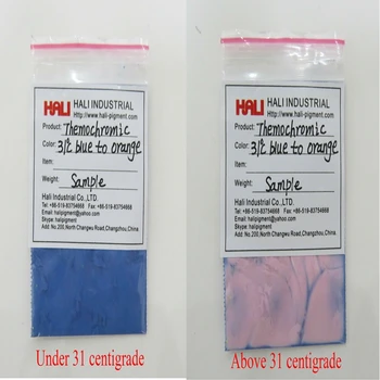

sell color to color thermochromic pigment,1lot=10gram 31C blue to orange reaction pigment powder by temperature,free shipping
