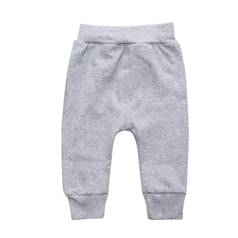 Весенне-осенние штаны для маленьких мальчиков и девочек Однотонные хлопковые длинные штаны для малышей штаны для новорожденных штаны для малышей леггинсы