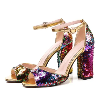 

VANKARING new 2019 colorful heel sandals leather fashion sexy high heels peep toe shoes woman dress party office lady sandals
