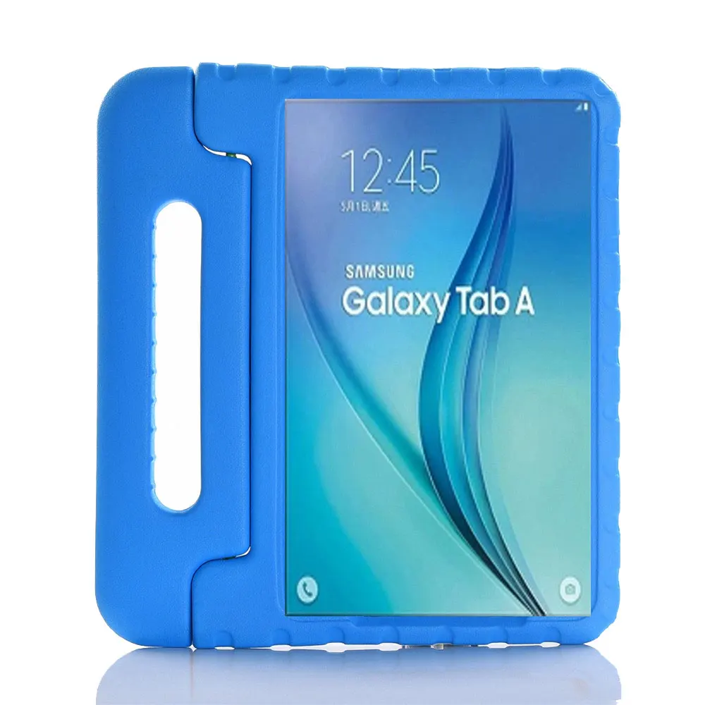 Eagwell, детский противоударный чехол для samsung Galaxy Tab A, 8,0 дюймов, SM-T380, T385,, EVA Foam, чехол для планшета, чехол с ручкой и подставкой - Цвет: Blue