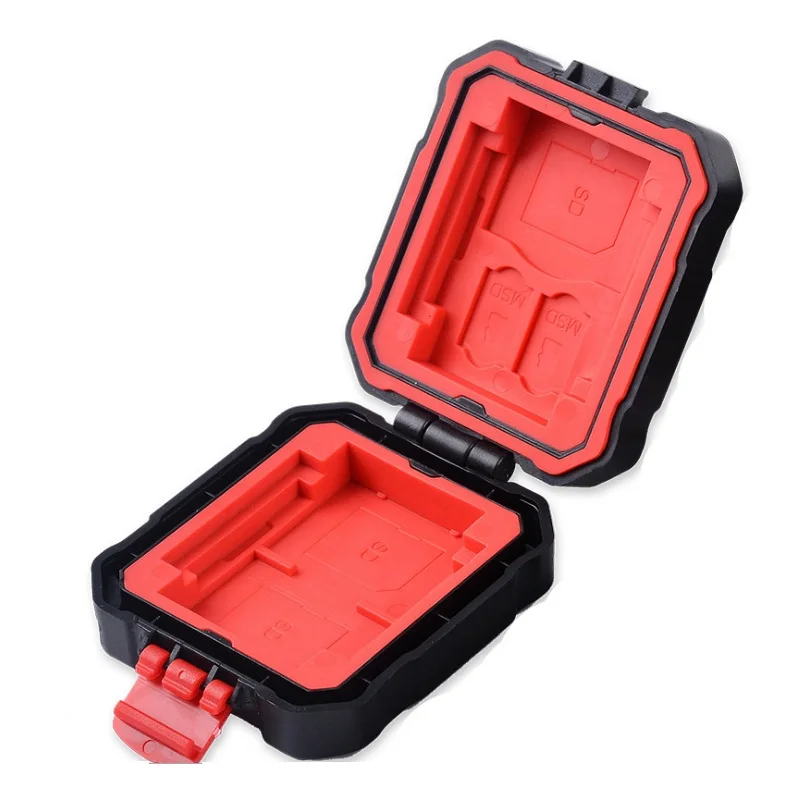 

Memory Card Case Box Storage Holder SD Micro SD TF Micro SD CF XQD cards Hard Bag Waterproof 3SD+2TF+2CF+2XQD (RED Inside)