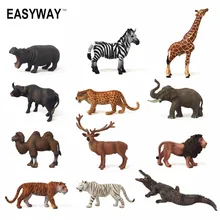 Easyway Zoo Mini Wild Animals Action Figures Set Figurines Kids Toys For Children Wildlife Toys Simulation Animal Model Toy Bear