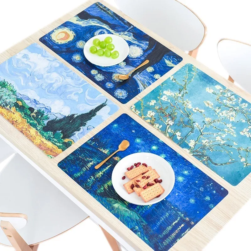 

Individual Table Mat PVC Insulation Pad Drink Coaster Flower Christmas Placemat Bowl Dining Kitchen Accessories Decoration Home