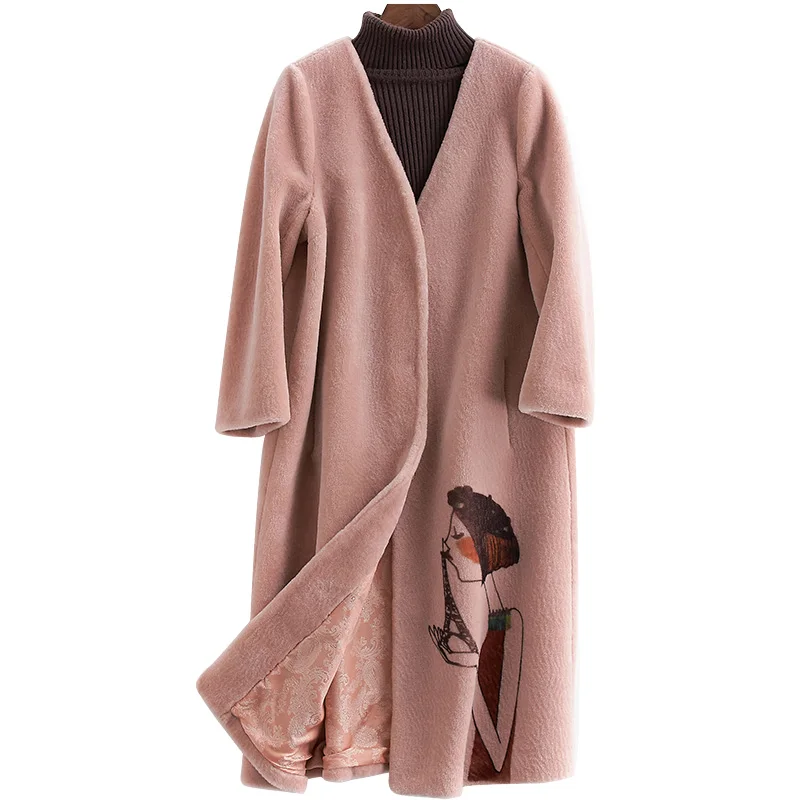 Шерстяная куртка с натуральным мехом пальто куртка осень-зима женская одежда 2018 корейский Винтаж овечья шерсть меховые манто Femme Hiver ZT1160