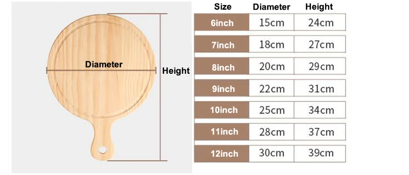 Натуральный Деревянный камень для пиццы, Круглый с ручным поддоном Для Выпечки Пиццы, камень для пиццы, разделочная доска, тарелка для пиццы, инструменты для выпечки тортов