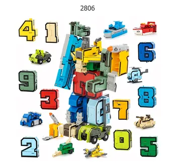 

GUDI blocks Robot Bricks 10 in 1 Creative Assembling Educational Action Figures Transformer Number Model Toys for Kids gifts