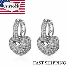 US uloveido сердце серьги для женщин с камнями Серебряный цвет съемные серьги женские свадебные украшения 15% скидка EH195