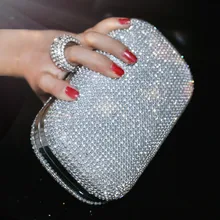 SEKUSA Evening Clutch Bags Diamond Studded Evening Bag With Chain Shoulder Bag Women s Handbags Wallets