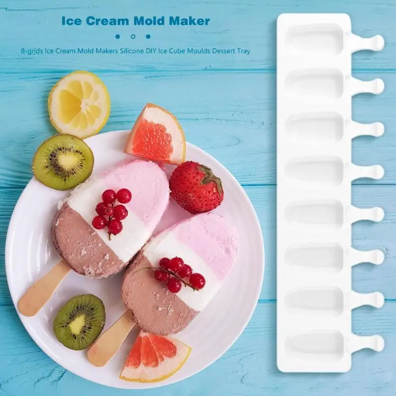 

8 Even Silicone Ice Cream Mold Creative Handmade Homemade Ice Cube Mold DIY Cake Chocolate Baking Mold