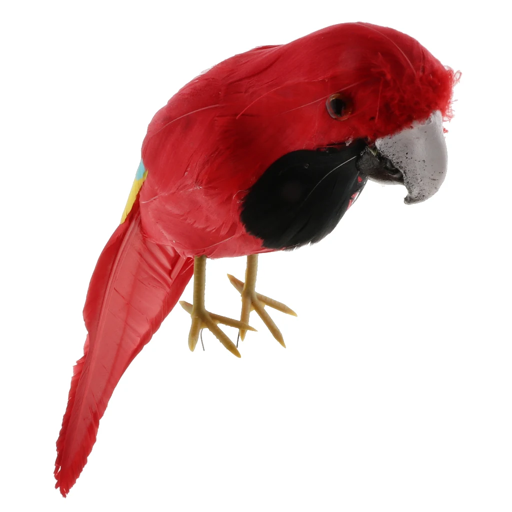 Simulation Parrot Model Artificial Feather Bird Animal Figurine Home Garden Sculptures Yard Law Ornament Decor Fancy Dress Party