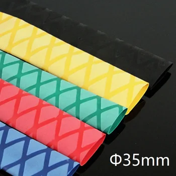 

Dia 35mm Non Slip Heat Shrink Tube Textured Pattern DIY Insulated Fishing Rod Handle Racket Grip Wrap Cover Waterproof Sleeve 1M