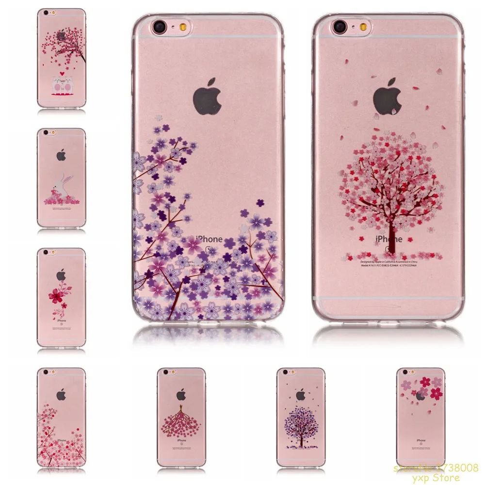 

Flower series simple style Painted Soft TPU Silicone phone case For Apple iphone 6 6S cover etui kryt fundas housse tok caso