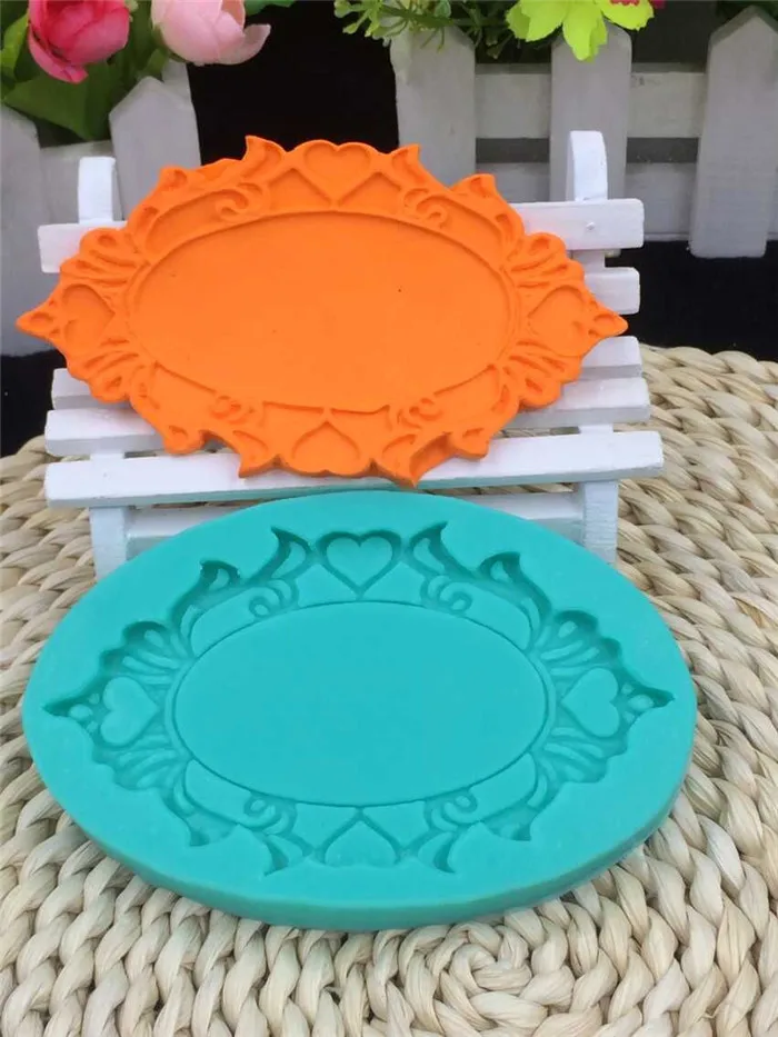 Oval Shape Frame Silicone Cake Mold Ellipse Fondant Paste DIY Pressing Silicone Cake Decorating