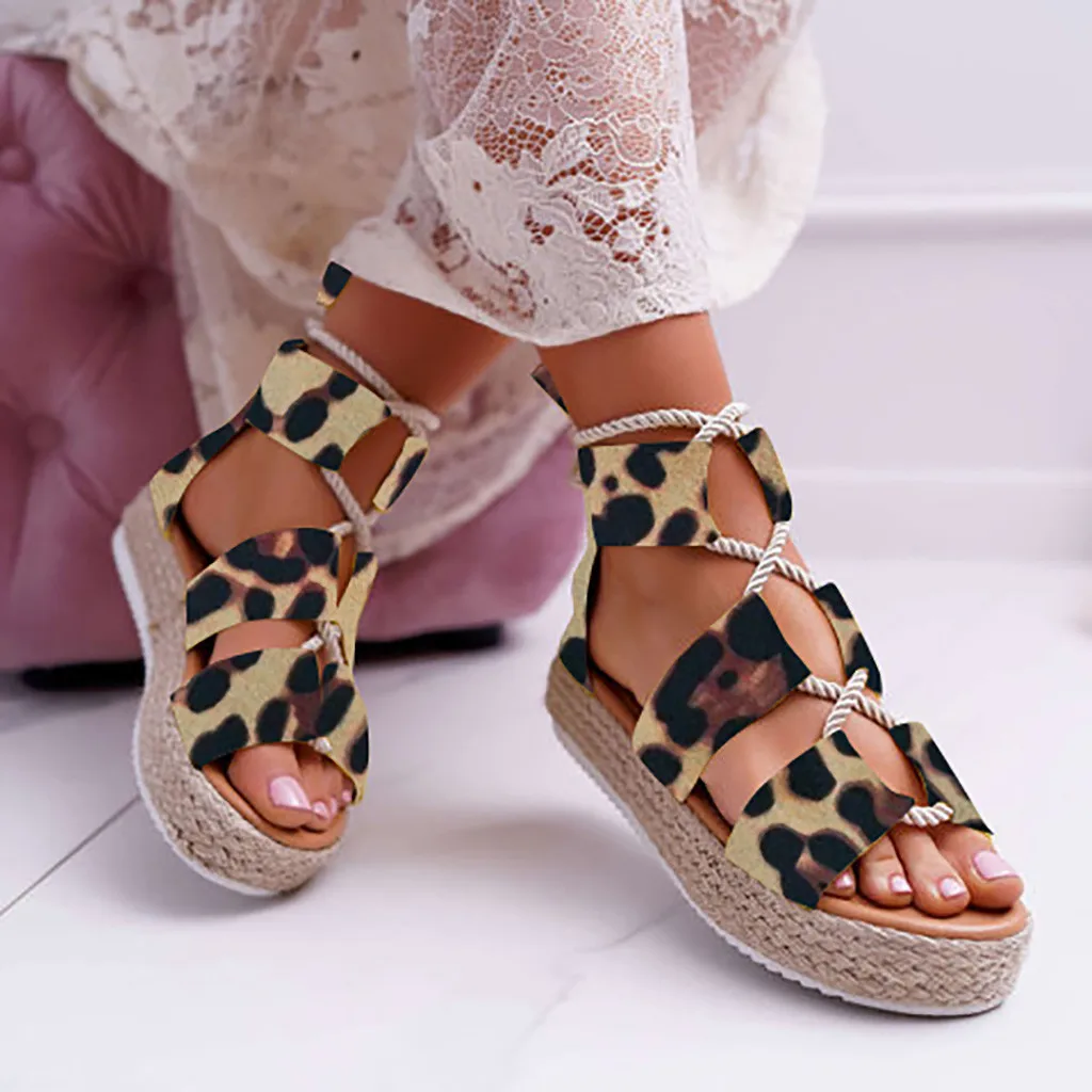CE/Женская обувь; коллекция года; летняя пляжная обувь на танкетке; босоножки на плоской подошве со шнуровкой и открытым носком; Femme; Босоножки на платформе; женская обувь;#30