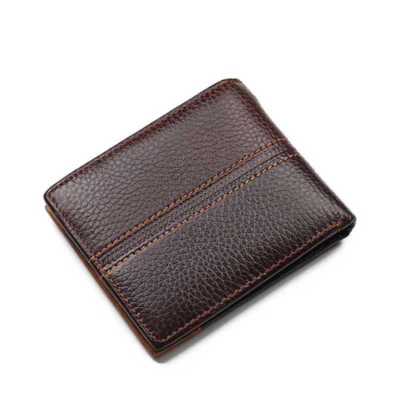 

Men Genuine Leather Wallets Coin Pocket Zipper Wallet Cards Holder Purse KS-shipping