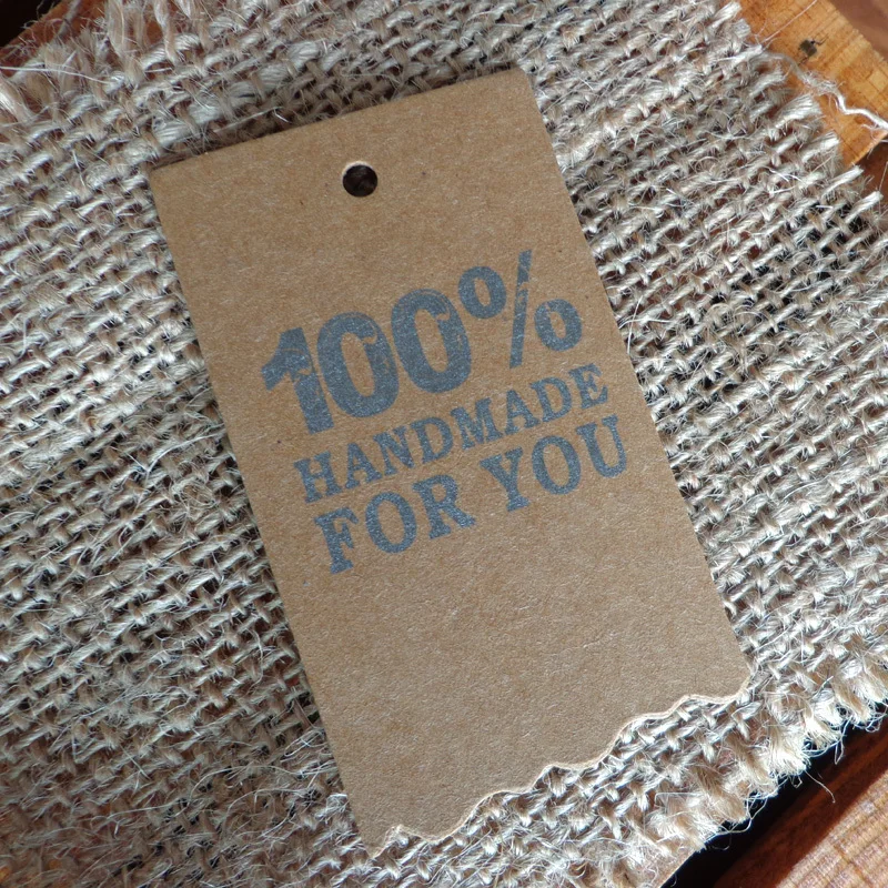 50pcs 100% Handmade for you Printed Message Gift Tag Paper Tags Bookmark Creative Note Price Lable Hang 4X7cm | Канцтовары для