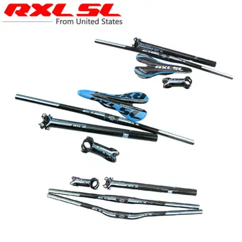 

Carbon MTB Bicycle handlebar MTB bike set Carbon Flat or Riser Handlebar/Stem/seatpost/saddle Ultra light Parts Set 3K Glossy