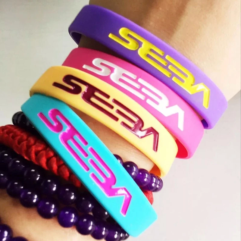 10 pieces10 Colors For SEBA Bracelet Plain Silicone Gel Wristband For Skating Sport Personality