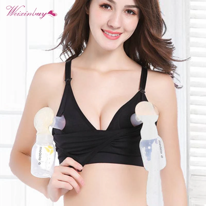 

Plus Sizes Cup A-E Maternity Bra Cotton Bra For Nursing Push Up Hands Free Breast Pump Maternity Breast Feeding Bra Underwear