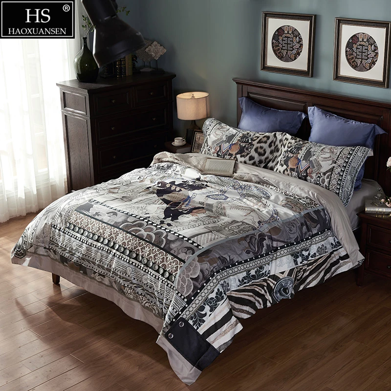 

Bedding Sets Duvet Cover Bed sheet Pillow case Queen King Size Saint Petersburg Style Egyptian Cotton Luxury Digital Printing