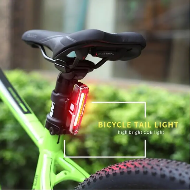 Top USB Rechargeable Front Rear Bicycle Light Lithium Battery LED Bike Taillight Cycling Helmet Light Lamp Mount Bicycle Accessories 4