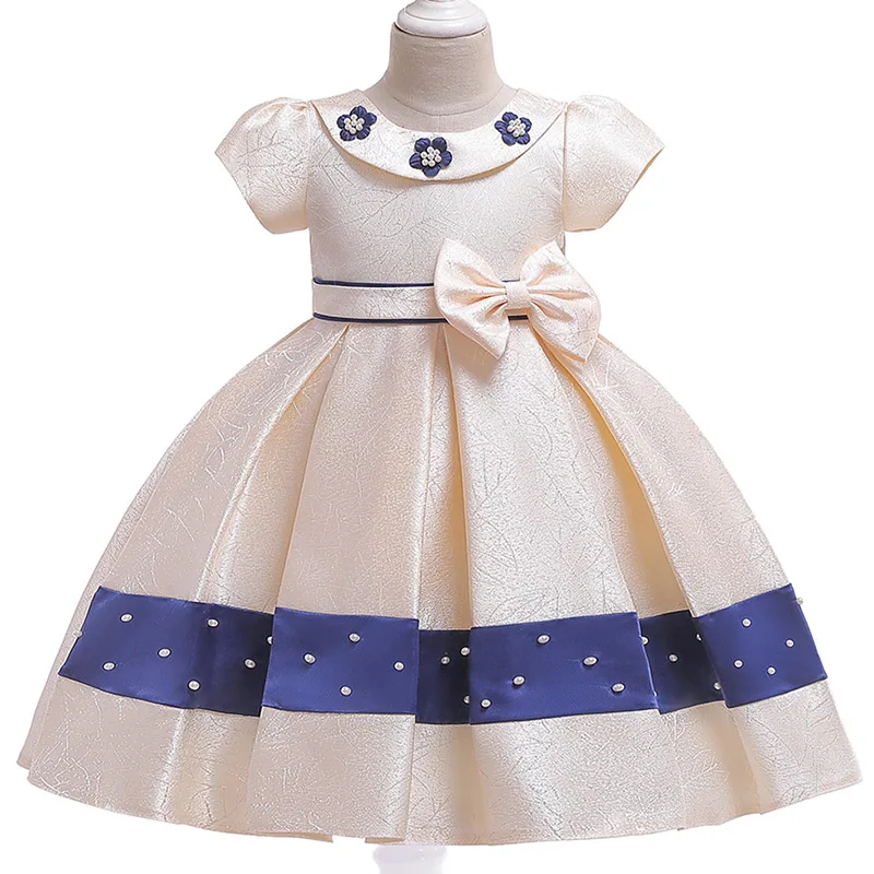 Свадебное платье с бантом и бусинами для девочек, детское пышное платье, платья для первого причастия, детское Пышное Платье, Детские