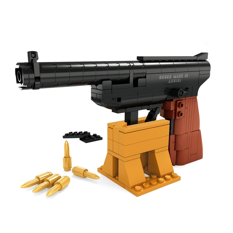 AUSINI оружие пистолет строительные блоки Ruger Mark модель оружия игрушки для детей