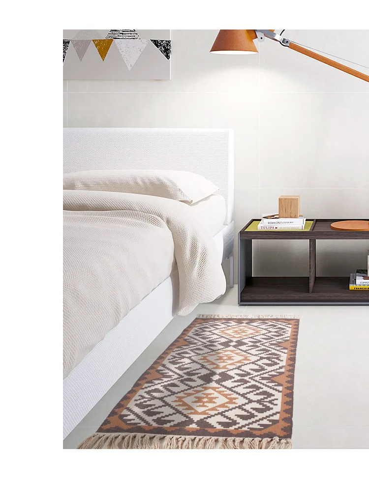 Средиземноморский ретро-ковер в стиле бохо для дивана, гостиной, окна, ковер с кисточками, тканые коврики с рисунком, 60x90 см, покрывало, гобелен