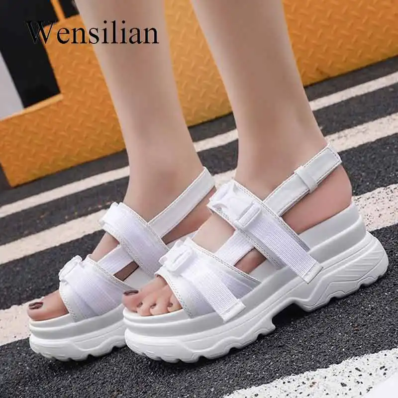 

Summer Sandals Wedges Shoes for Women Platform Sandals Thick Sole Sandalias Ladies Beach Shoes Gladiator Sandalia Feminina Black