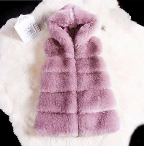 Женское зимнее пальто из искусственного меха, повседневные толстовки без рукавов с искусственным лисьим мехом, зимняя меховая жилетка, Женская куртка, пальто casaco feminino - Цвет: 4