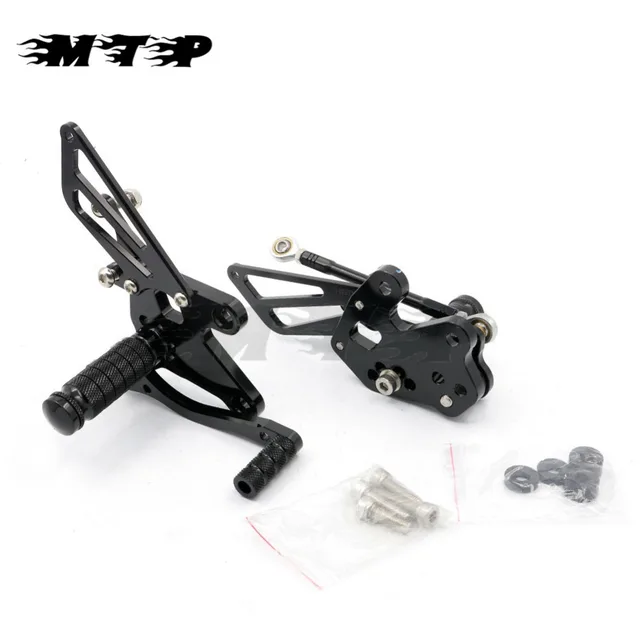 Motorcycle Black Cnc Aluminium Adjustable Rider Rear Set Footrest
