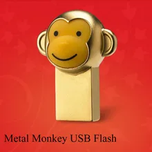 Hot Sale USB Flash Drive Cute Cartoon Gold Monkey Model USB 2.0 Pen Drive 32GB/64GB Pendrive 4GB/8GB/16GB Memory U Disk Freeship