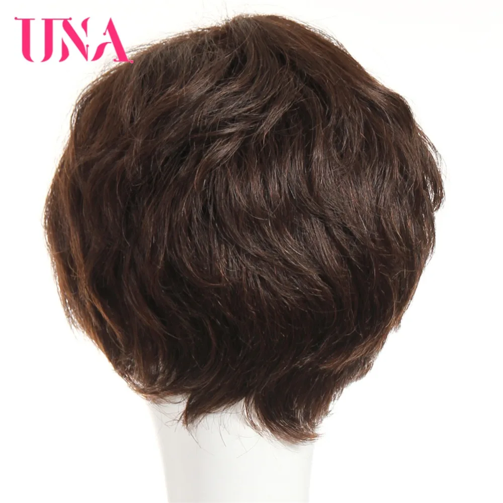 UNA человеческие волосы парики для женщин Remy человеческие волосы 120% плотность бразильские прямые человеческие волосы парики " 6370