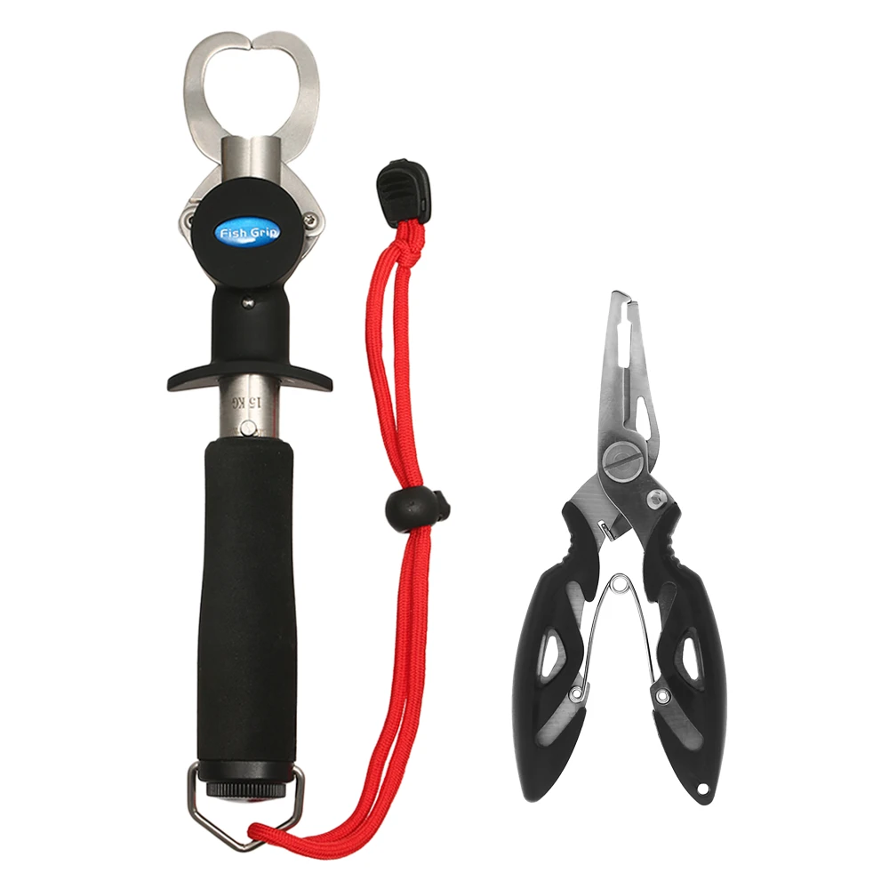 

Lixada Fish Lip Gripper Stainless Steel Fishing Plier Scissor Fishing Grabber Scale Ruler and Measuring Tape Fishing Accessories