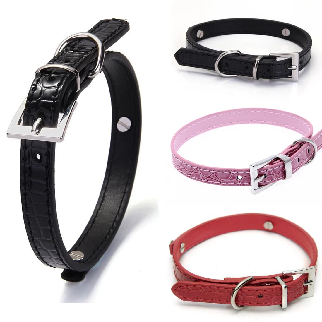 PU Leather Dog Collar For Small Dogs Pets Accessories Chien Pinch
