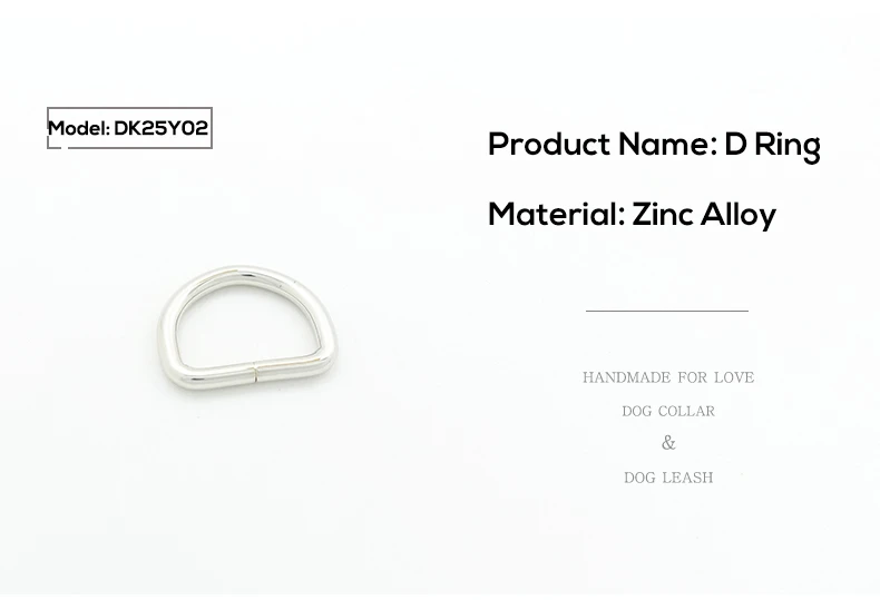Diy собачий ошейник, металлический аксессуар, прочная d-образная пряжка, несварное d-образное кольцо, полукруглая Пряжка для 25 мм лямки, металлические изделия DK25Y02