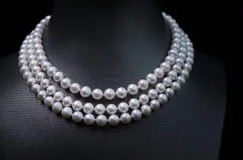 

gorgeous 10-11mm south sea white round pearl necklace18"19"20"925s KKK