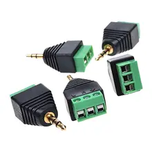 5 шт. 3,5 мм(1/8 дюйма) стерео аудио мужчина к AV 3-Винтовые клеммы гнездовой разъем