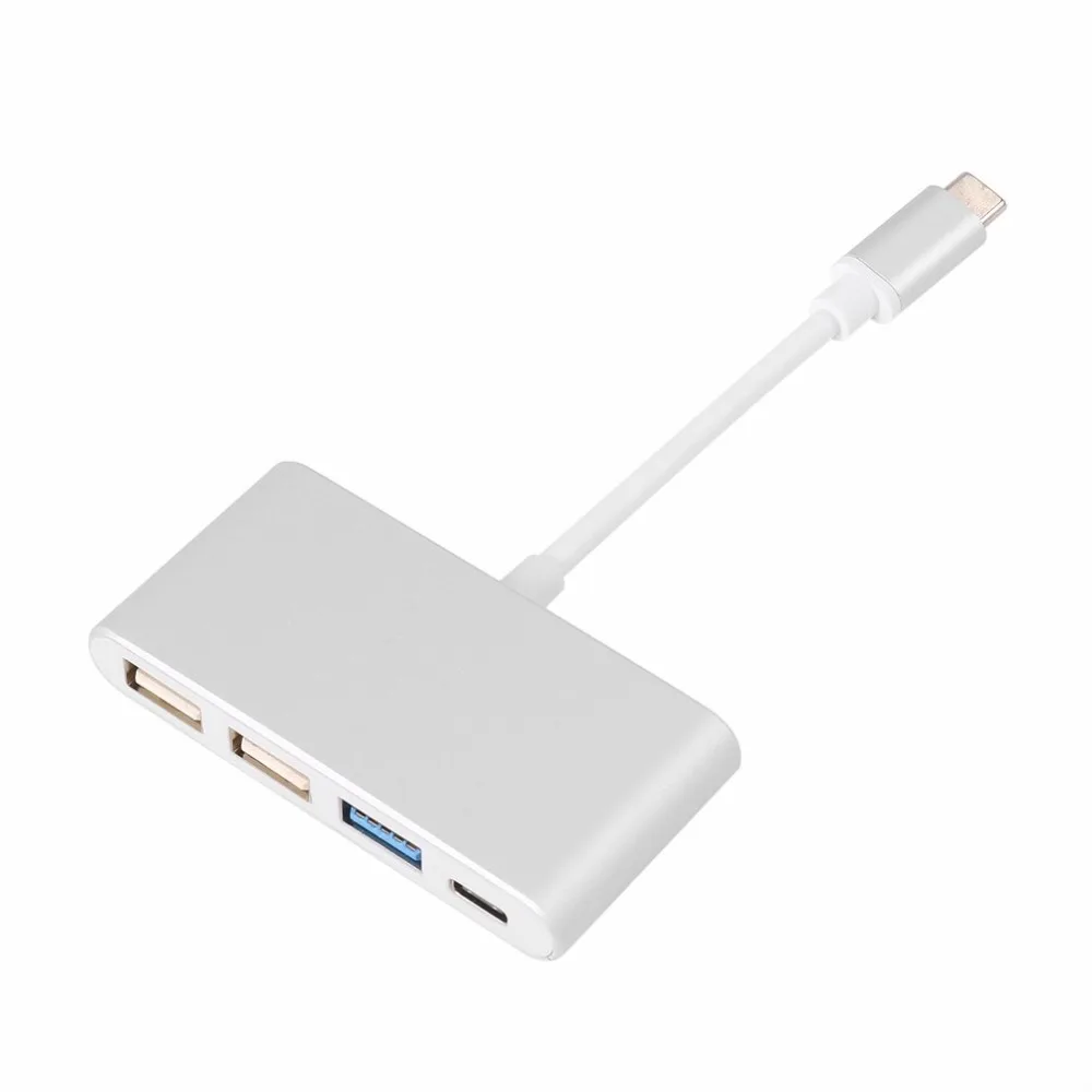 Mini type C usb-хаб из алюминиевого сплава 4 в 1 конвертер адаптер с 1 USB-C разъемом питания+ 1 USB 3,0+ 2 USB 2,0 порта Прямая поставка