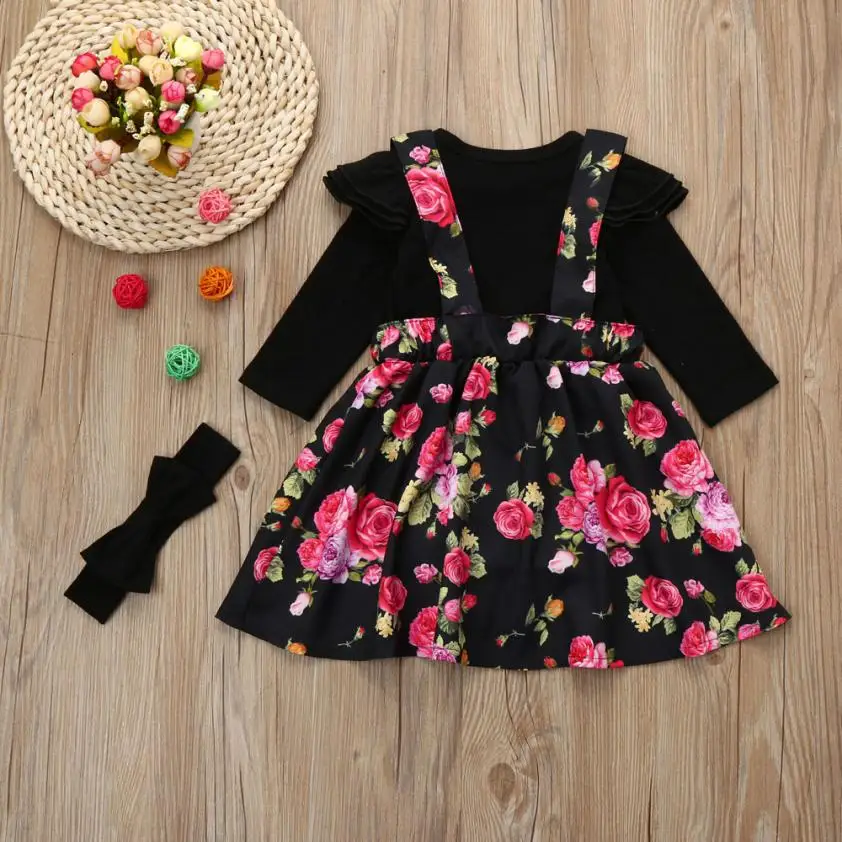 

Newborn Infant Kids Baby Girls Romper Tops+Floral Tutu Party Princess Dress Set fashionable baby kids set August 9