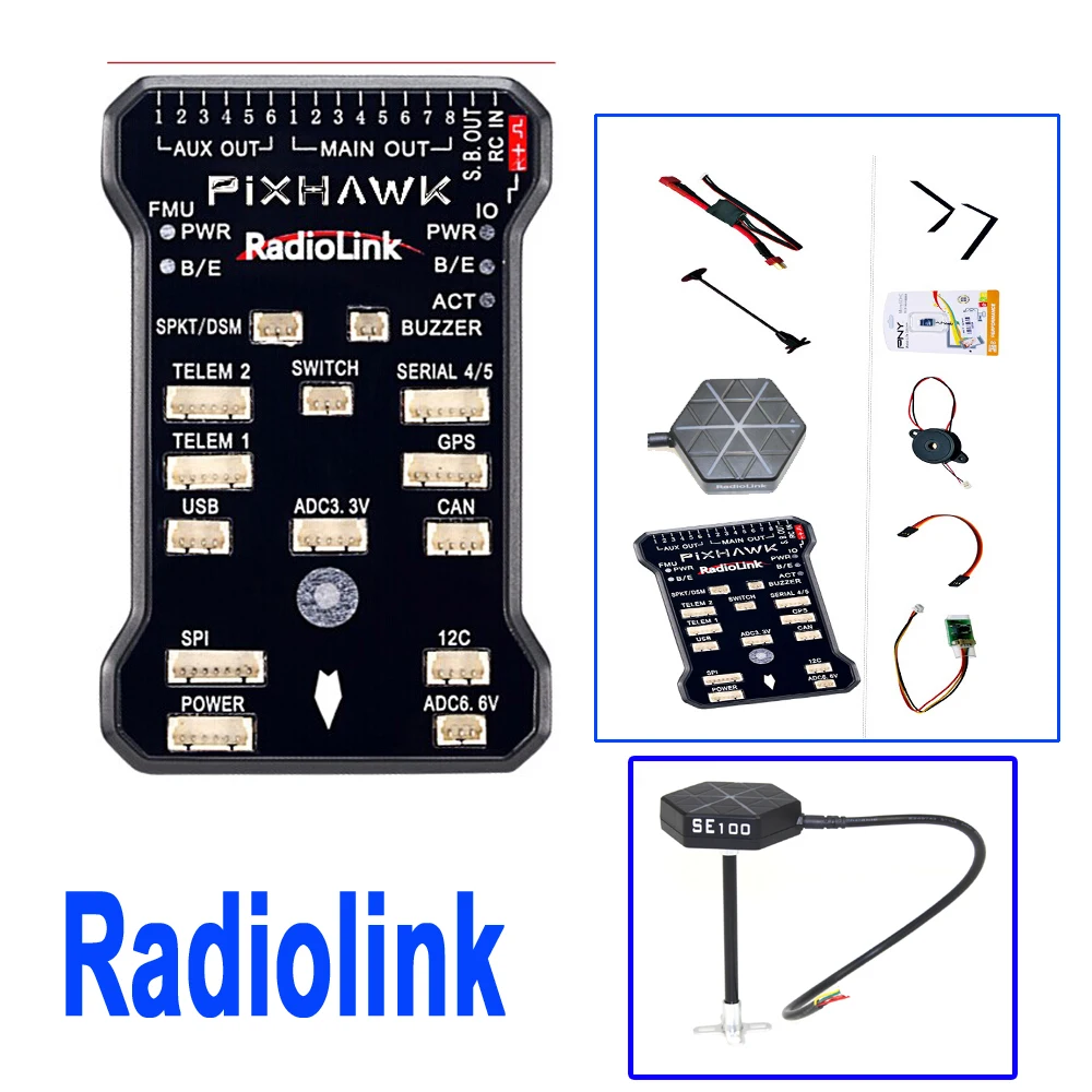 F17883 Radiolink PIX 32 Bit Flight Controller & M8N GPS Combo Set for AT9/AT10 Remote Controller OSD DIY RC Multicopter Drone