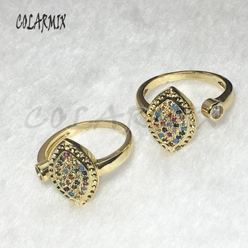 

10piece Rainbow crystal rings eye ring cocktail rings crystal rings accessories jewels for women zircon jewelry party ring 5619